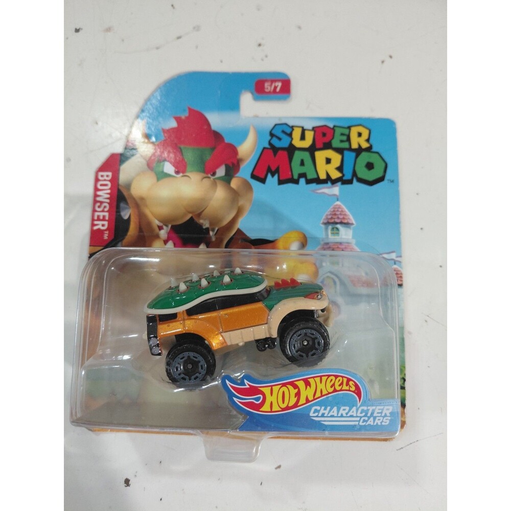 NIP Hot Wheels Character Cars Super Mario 1:64 Die Cast Bowser Car